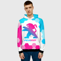 Мужская толстовка 3D Peugeot neon gradient style - фото 2