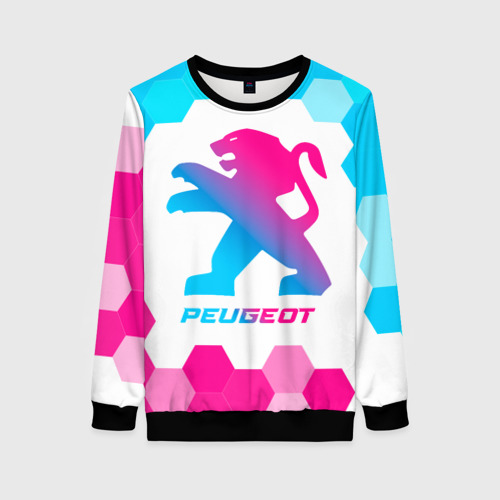 Женский свитшот 3D Peugeot neon gradient style, цвет 3D печать