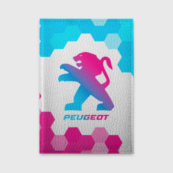 Обложка для автодокументов Peugeot neon gradient style