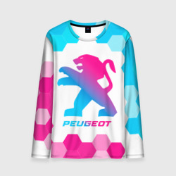 Мужской лонгслив 3D Peugeot neon gradient style