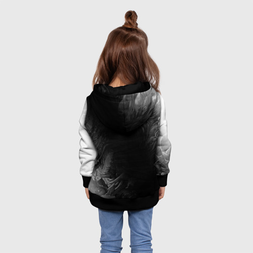 Детская толстовка 3D Stray glitch на темном фоне посередине, цвет черный - фото 5