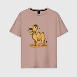 Женская футболка хлопок Oversize Улыбающийся верблюд