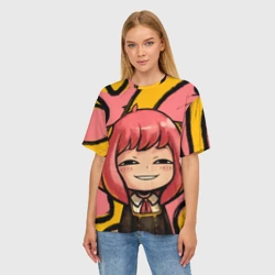 Женская футболка oversize 3D Аня Форджер лицо крупное - фото 2