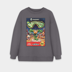Женский свитшот oversize без начеса хлопок Battletoads cartridge 