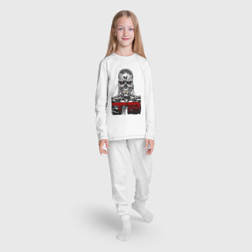 Детская пижама с лонгсливом хлопок с принтом Terminator 2 T800, вид сбоку #3