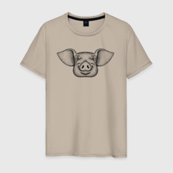 Мужская футболка хлопок Забавная свинюшка