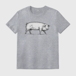 Мужская футболка хлопок Свинья в профиль