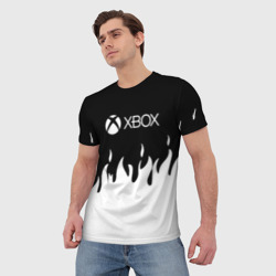 Мужская футболка 3D Xbox fire white - фото 2