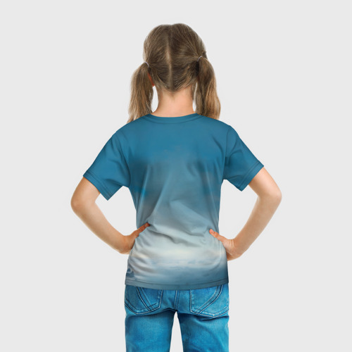 Детская футболка 3D Девушка на заснеженных просторах, цвет 3D печать - фото 6