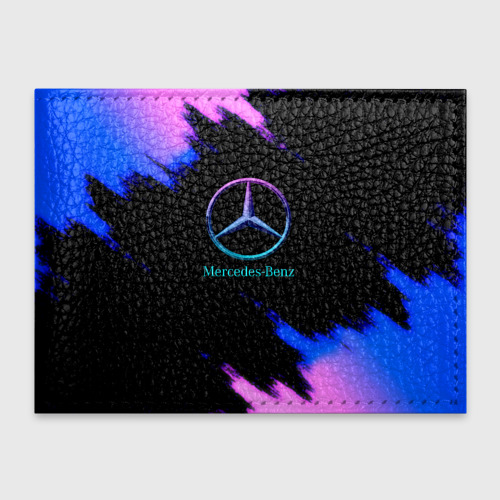 Обложка для студенческого билета Mercedes Benz неоновый градиент, цвет красный