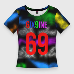 Женская футболка 3D Slim 6ix9ine rap