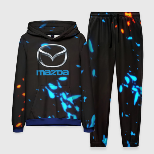 Мужской костюм с толстовкой 3D Mazda sport splash, цвет синий