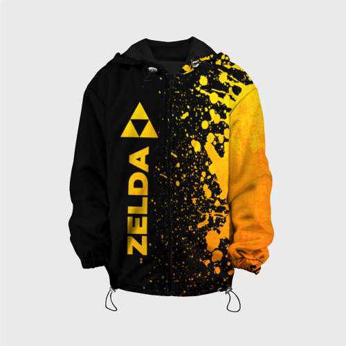 Детская куртка 3D Zelda - gold gradient по-вертикали, цвет черный