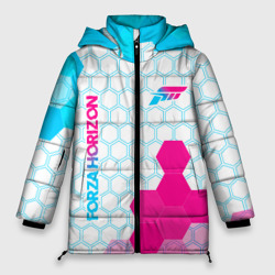 Женская зимняя куртка Oversize Forza Horizon neon gradient style вертикально