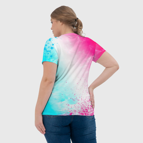 Женская футболка 3D Watch Dogs neon gradient style, цвет 3D печать - фото 7