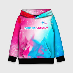 Детская толстовка 3D Dead by Daylight neon gradient style посередине