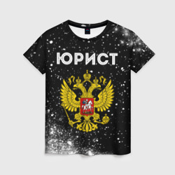Женская футболка 3D Юрист из России и герб РФ