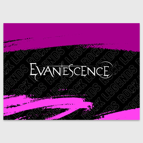 Поздравительная открытка Evanescence rock legends по-горизонтали, цвет белый