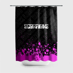 Штора 3D для ванной Scorpions rock legends посередине