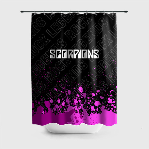 Штора 3D для ванной Scorpions rock legends посередине