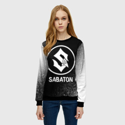 Женский свитшот 3D Sabaton glitch на темном фоне - фото 2