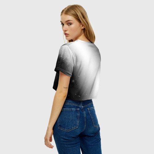 Женская футболка Crop-top 3D In Flames glitch на светлом фоне, цвет 3D печать - фото 5