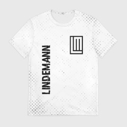 Мужская футболка 3D Lindemann glitch на светлом фоне вертикально