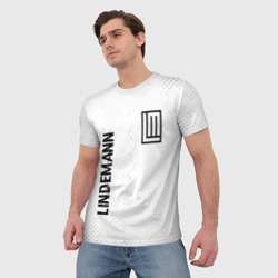 Мужская футболка 3D Lindemann glitch на светлом фоне вертикально - фото 2