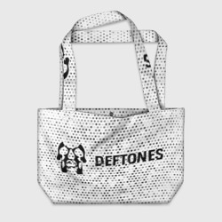 Пляжная сумка 3D Deftones glitch на светлом фоне по-горизонтали