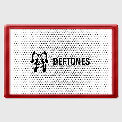 Магнит 45x70 с принтом Deftones glitch на светлом фоне по-горизонтали, вид спереди №1