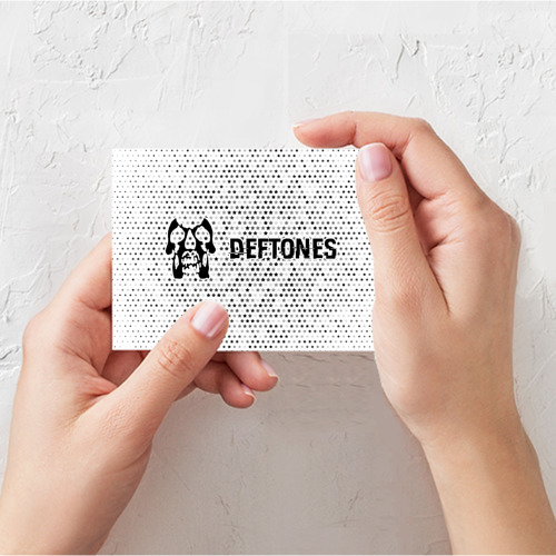 Поздравительная открытка Deftones glitch на светлом фоне по-горизонтали, цвет белый - фото 3