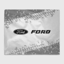 Плед 3D Ford speed на светлом фоне со следами шин по-горизонтали