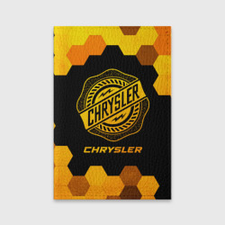 Обложка для паспорта матовая кожа Chrysler - gold gradient