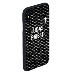 Чехол для iPhone XS Max матовый Judas Priest glitch на темном фоне посередине - фото 2