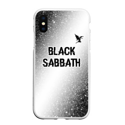 Чехол для iPhone XS Max матовый Black Sabbath glitch на светлом фоне посередине