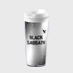 Термокружка-непроливайка Black Sabbath glitch на светлом фоне посередине