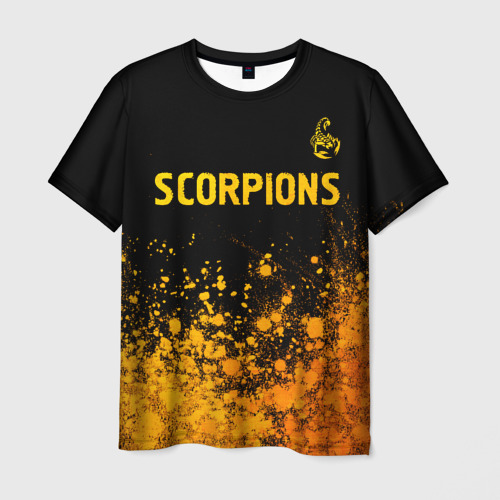 Мужская футболка 3D Scorpions - gold gradient посередине, цвет 3D печать