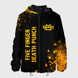 Мужская куртка 3D Five Finger Death Punch - gold gradient вертикально