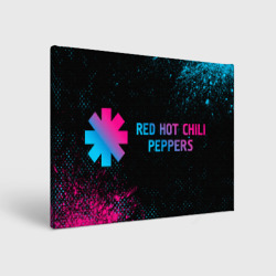 Холст прямоугольный Red Hot Chili Peppers - neon gradient по-горизонтали