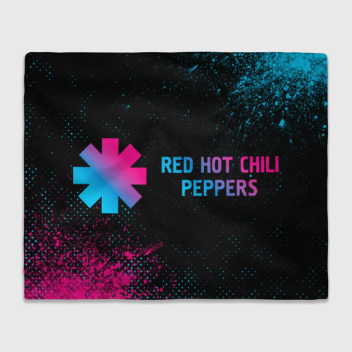 Плед 3D Red Hot Chili Peppers - neon gradient по-горизонтали, цвет 3D (велсофт)