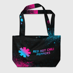 Пляжная сумка 3D Red Hot Chili Peppers - neon gradient по-горизонтали