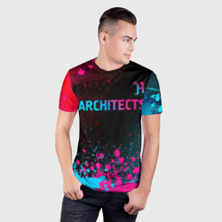 Мужская футболка 3D Slim Architects - neon gradient посередине - фото 2