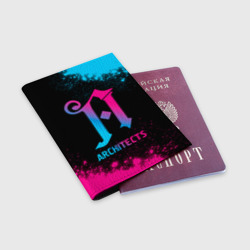Обложка для паспорта матовая кожа Architects - neon gradient - фото 2