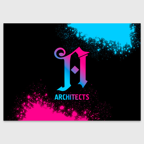 Поздравительная открытка Architects - neon gradient, цвет белый