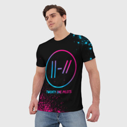 Мужская футболка 3D Twenty One Pilots - neon gradient - фото 2