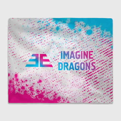 Плед 3D Imagine Dragons neon gradient style по-горизонтали, цвет 3D (велсофт)