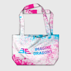 Пляжная сумка 3D Imagine Dragons neon gradient style по-горизонтали
