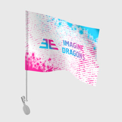 Флаг для автомобиля Imagine Dragons neon gradient style по-горизонтали