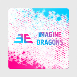Магнит виниловый Квадрат Imagine Dragons neon gradient style по-горизонтали