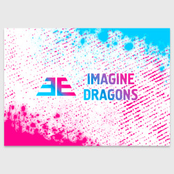 Поздравительная открытка Imagine Dragons neon gradient style по-горизонтали